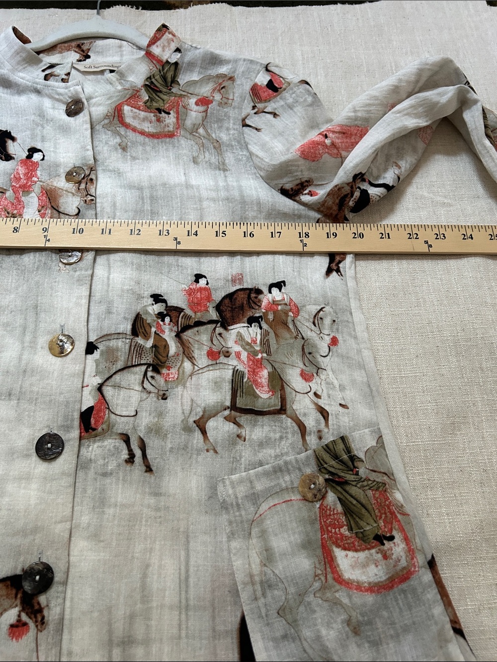 Soft Surrounding's Song Dynasty Tunic Women's SZ Medium Novelty Mandarin Collar - Picture 7 of 10